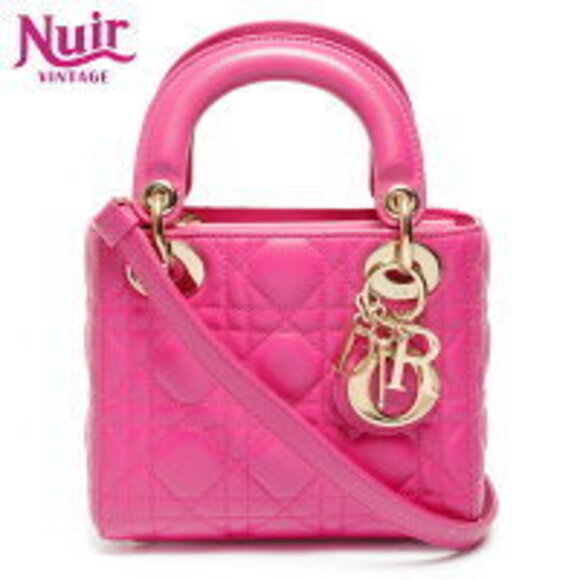 Dior Handbags - Christian Dior Lady Lambskin Shoulder Bag Pink